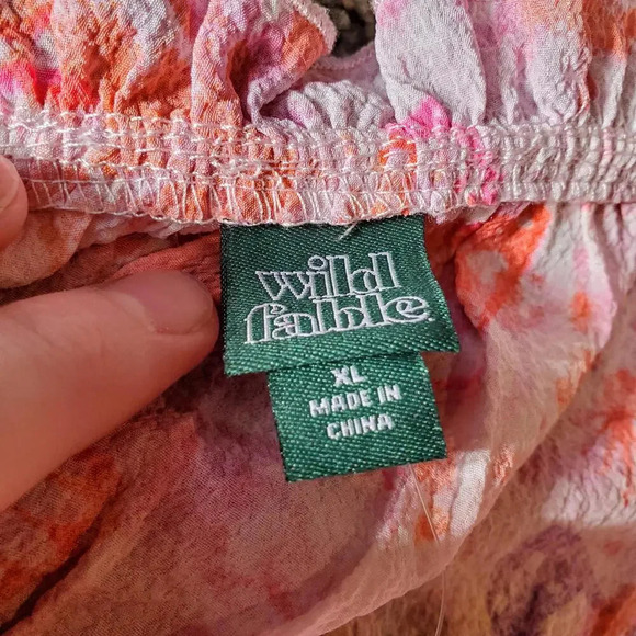 NWT Wild Fable Women's Tiered Ruffle Pink Butterfly Tank Top Size XL - Picture 5 of 11